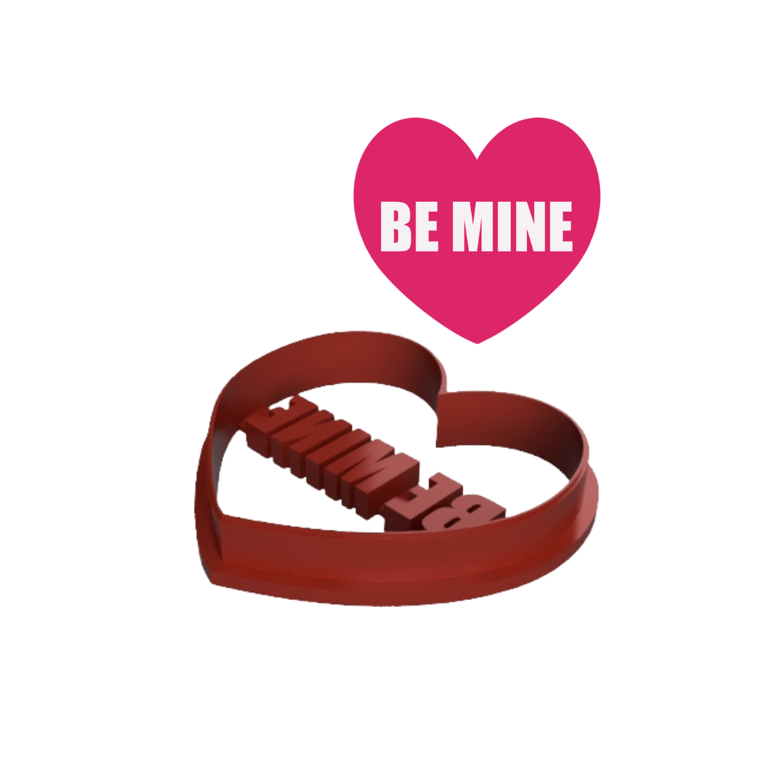Be Mine Embossed Heart Shaped Cookie Cutter