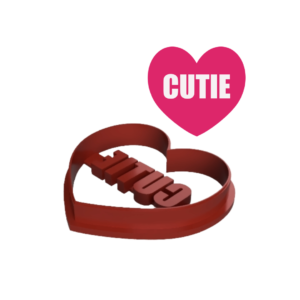 Cutie Embossed Heart Shaped Cookie Cutter