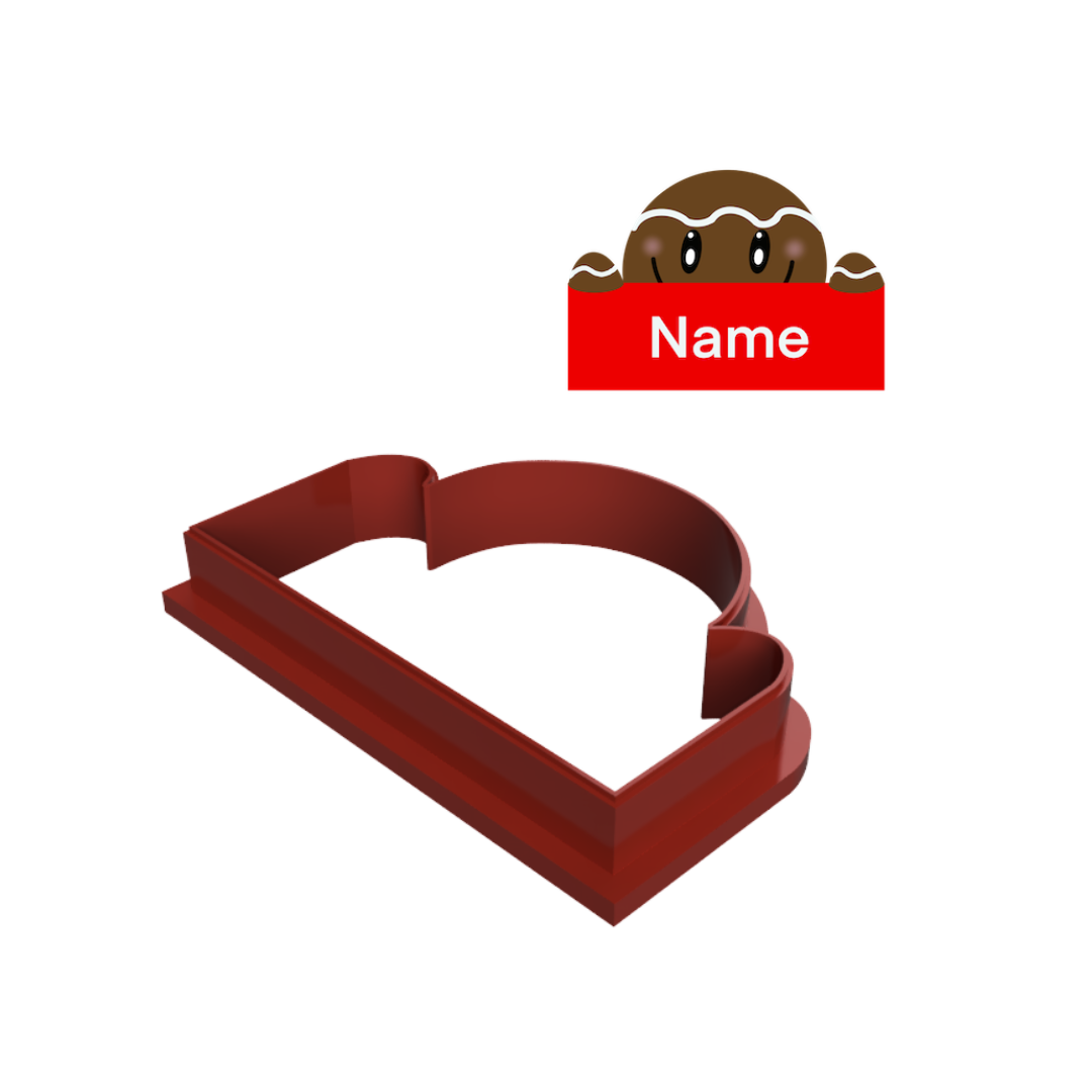 Gingerbread Man Holding a Name Tag Cookie Cutter