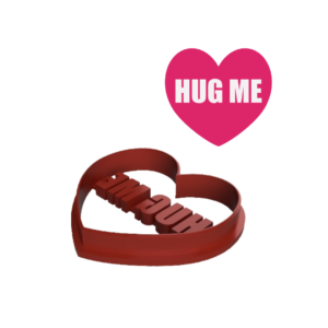 Hug Me Embossed Heart Shaped Cookie Cutter