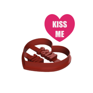 Kiss Me Embossed Heart Shaped Cookie Cutter