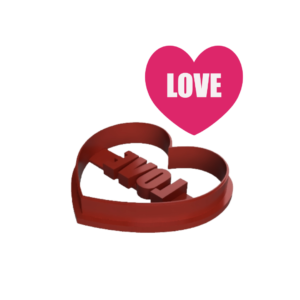 Love Embossed Heart Shaped Cookie Cutter