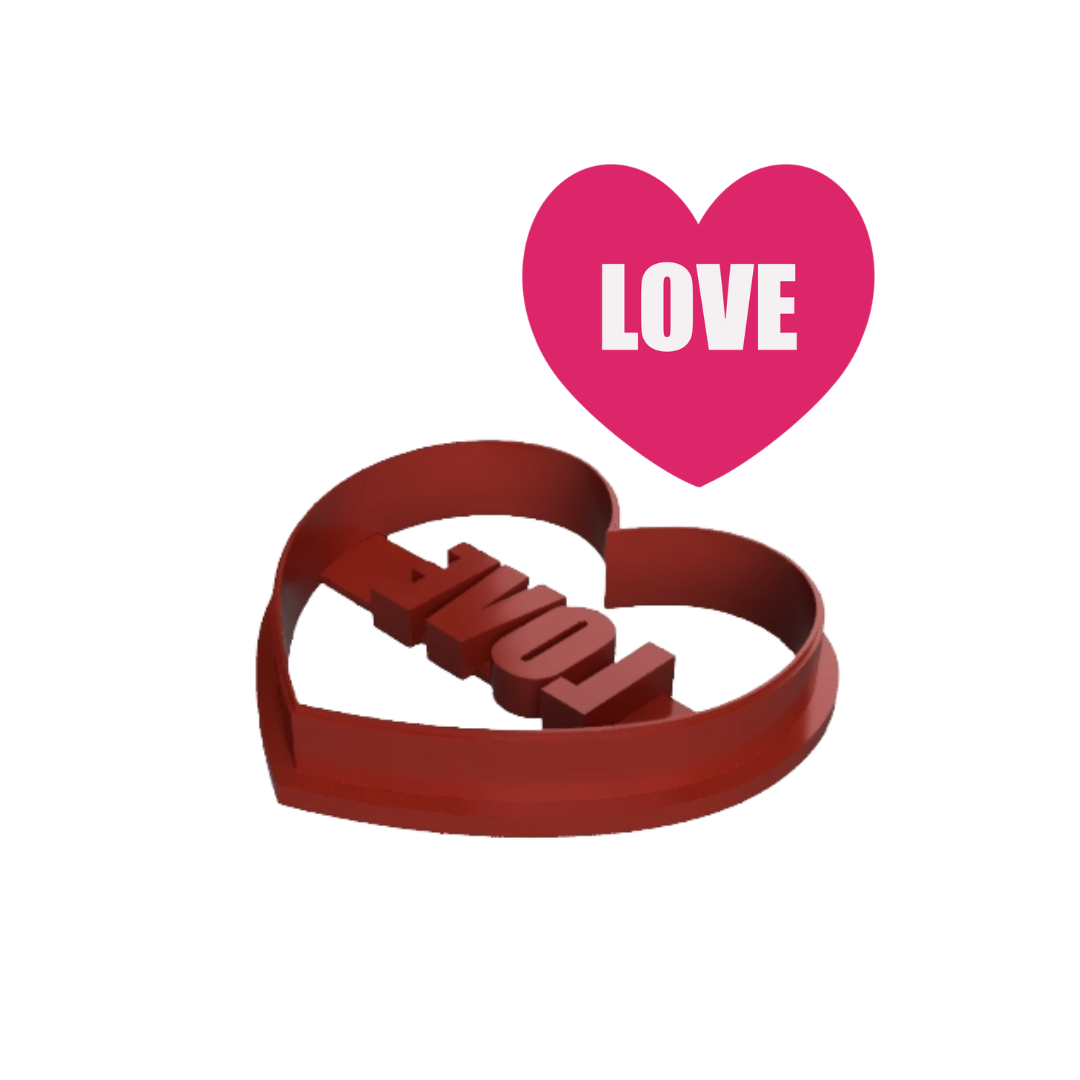 Love Embossed Heart Shaped Cookie Cutter