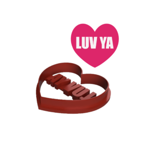 Luv Ya Embossed Heart Shaped Cookie Cutter