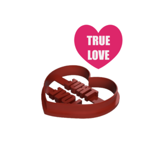 True Love Embossed Heart Shaped Cookie Cutter