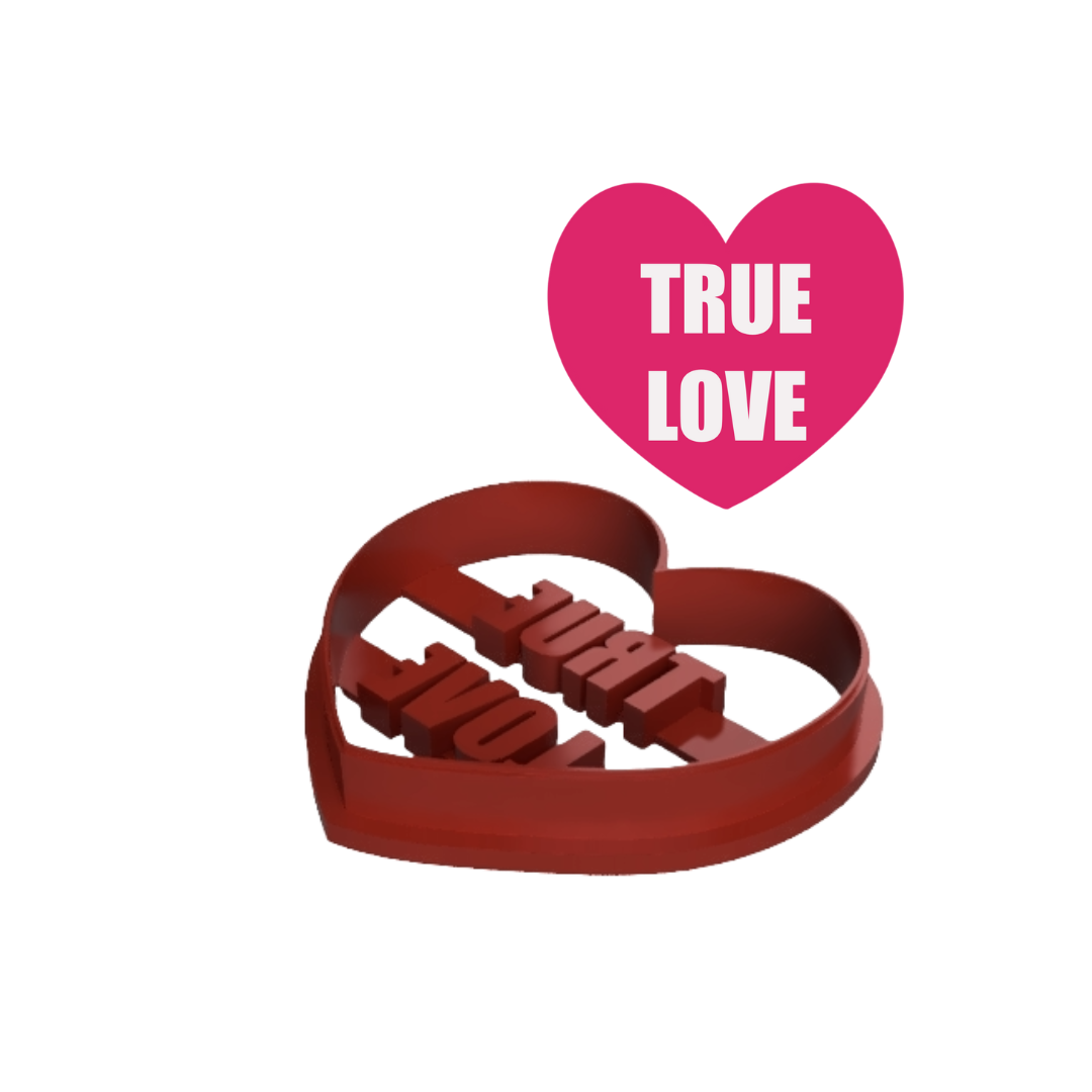 True Love Embossed Heart Shaped Cookie Cutter