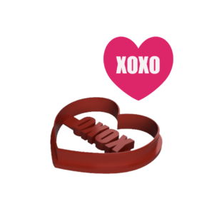 XOXO Embossed Heart Shaped Cookie Cutter