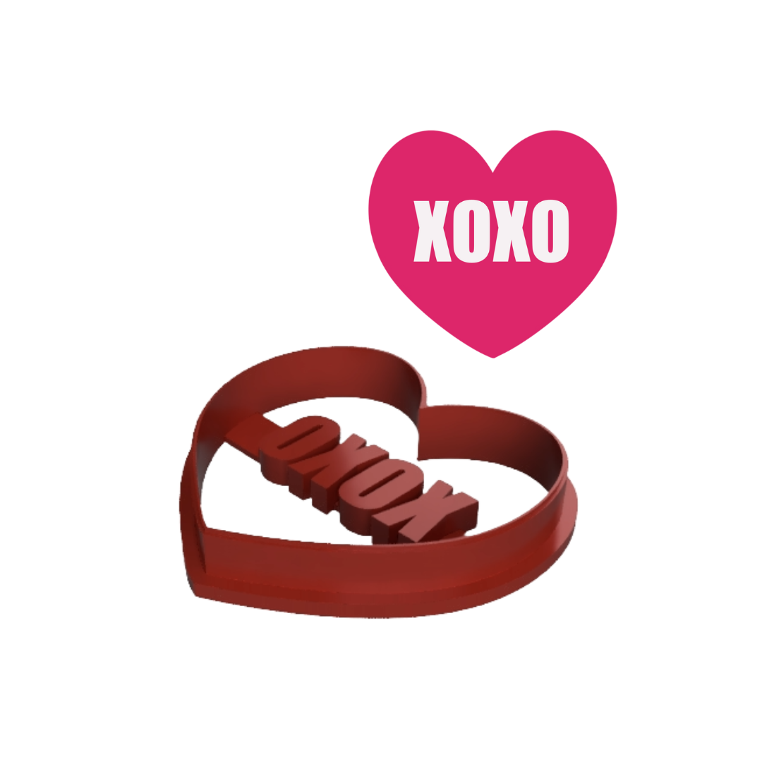 XOXO Embossed Heart Shaped Cookie Cutter