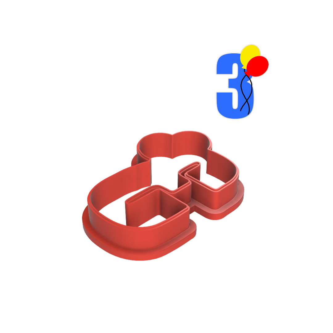 Birthday Three Cookie Cutter