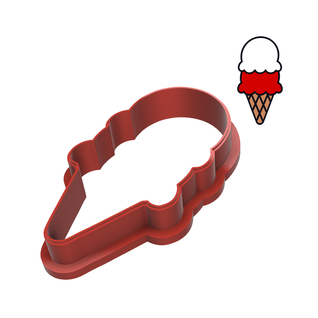 4th July Double Scoop Ice Cream Cone Cookie Cutter