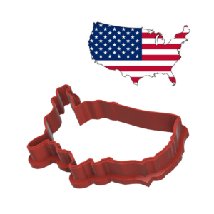 4th July USA Flag Map Cookie Cutter