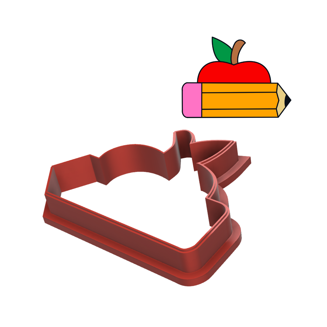 Apple With Pencil Cookie Cutter