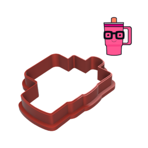 Pink Cup With Glasses Cookie Cutter
