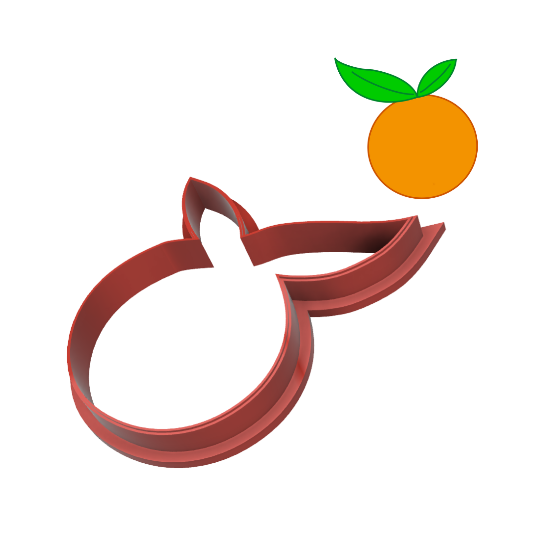 Tangerine with Leaves Cookie Cutter