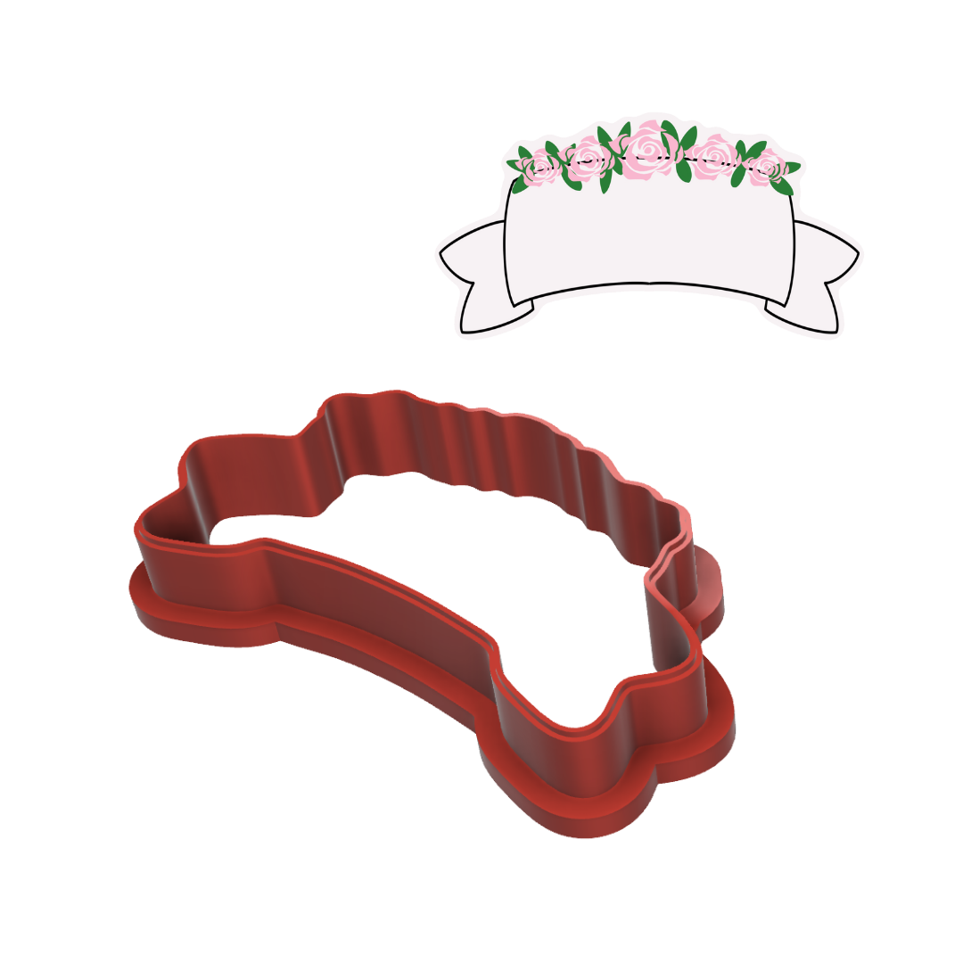 Rose Banner Cookie Cutter