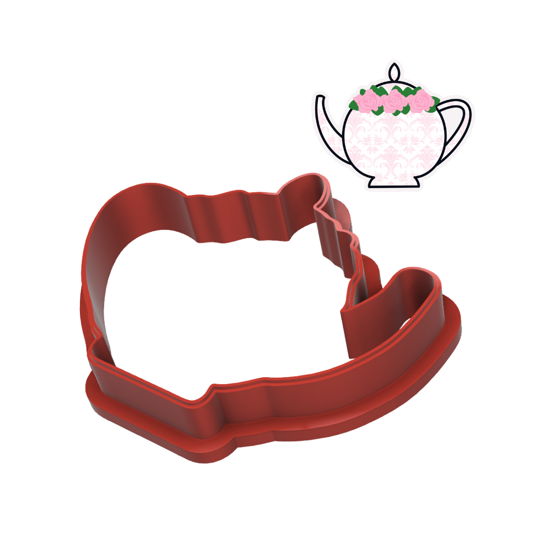 Teapot With Roses Cookie Cutter